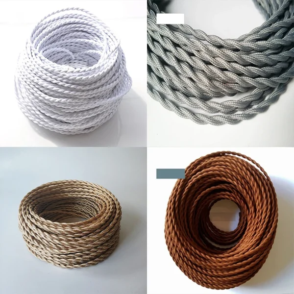 Fio Cobre Elétrico 0.75mm * 2 núcleos Fio Cobre Elétrico Têxtil Cabo - Image 4