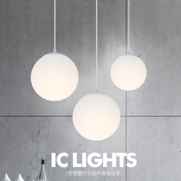 kf S22b735fe3ae34df3bd2e6f7b1df021dfJ Acrylic Milk White Ball Pendant Lamp PE Roll Molded Frosted Lustre Round Pendant Lights Modern Minimalist luminarias Miresa Lustres e arandelas em promocao e barato