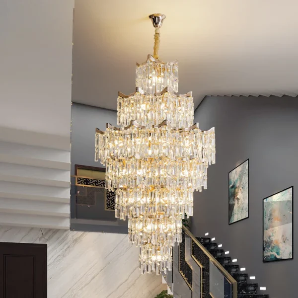 Lustre Duplex De Cristal K9 Para Escadas