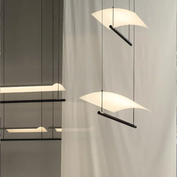 Pendente Retangular Luz Indireta Rebatedor Branco Curvo - Image 3