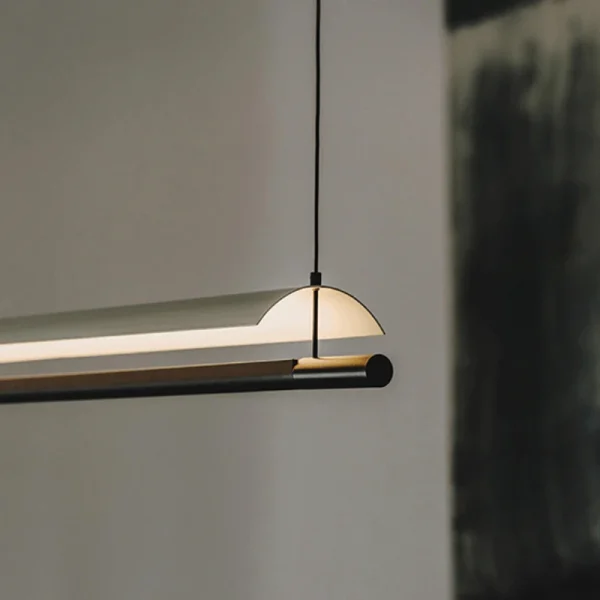 Pendente Retangular Luz Indireta Rebatedor Branco Curvo