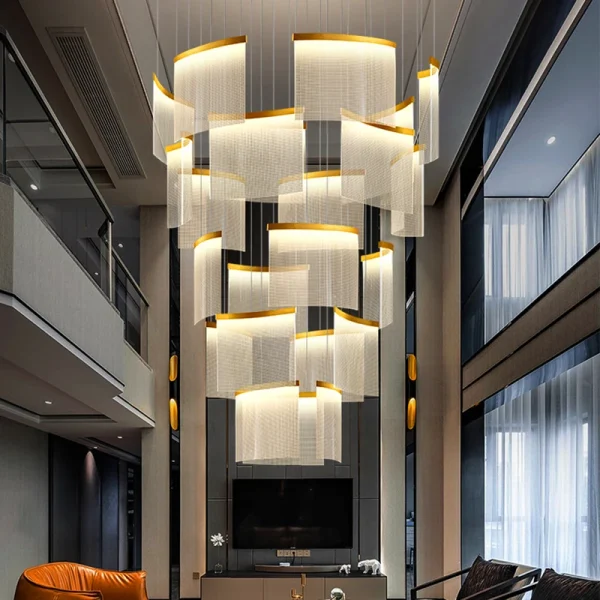 Lustre Minimalista Grande Para Escadas e Teto Duplo