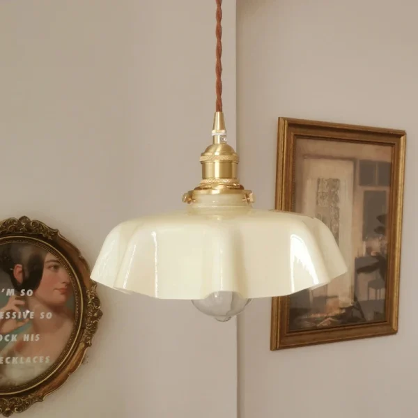 kf S9515eaf023d94bcf87948023408a5901d Franc s Creme Lat o Pendant Ilumina o Restaurante Vidro Retro Pendant Light Bay Window Rom luminarias Miresa Lustres e arandelas em promocao e barato