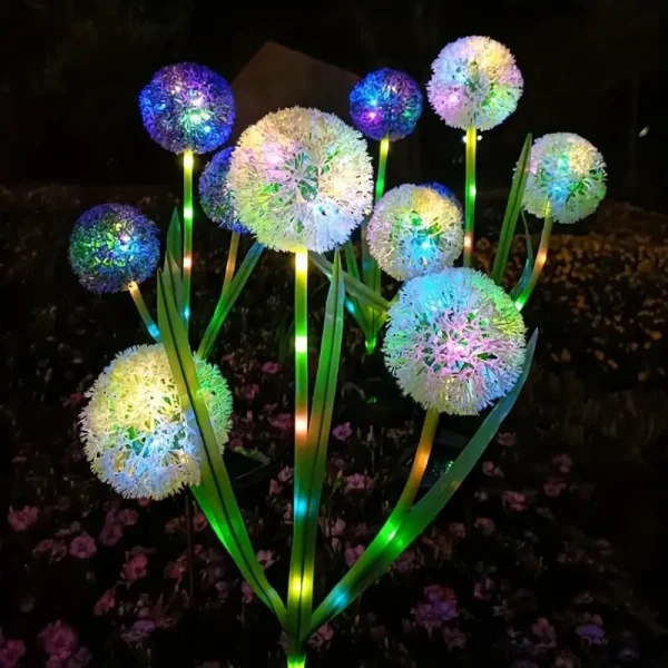 kf Sa512c7e7e82b4ee8ae44f7ee3ba9d6b8B Solar outdoor dandelion lights LED color scallion ball lights lawn lights for garden patio walkway lawn luminarias Miresa Lustres e arandelas em promocao e barato