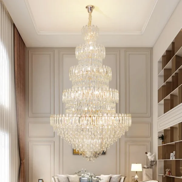 Lustre Grande Moderno Imperial De Cristal Para Escadas e Tetos Duplos - Image 2
