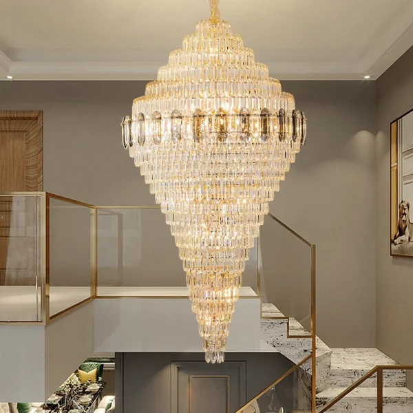 Lustre De Cristal K9 Duplex Para Escada e Tetos Altos - Image 3