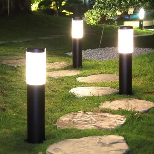 Poste Balizador LED Luz Solar Para Jardins - Image 2