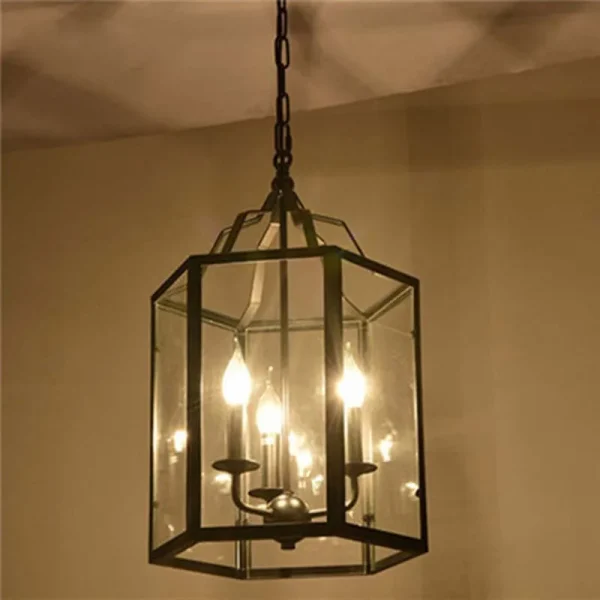 Lustre Retro Gaiola Preto Design Americano