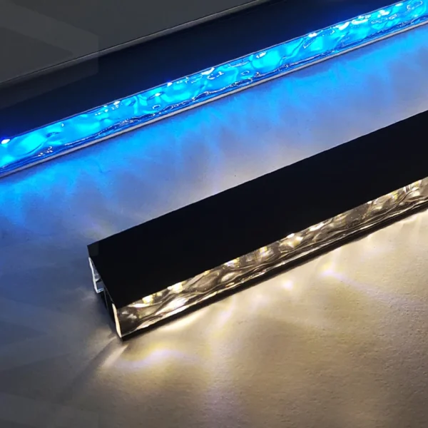 Perfil 3D Alumínio Canal Difuso Fita LED Com Efeito Ondulação Da Água
