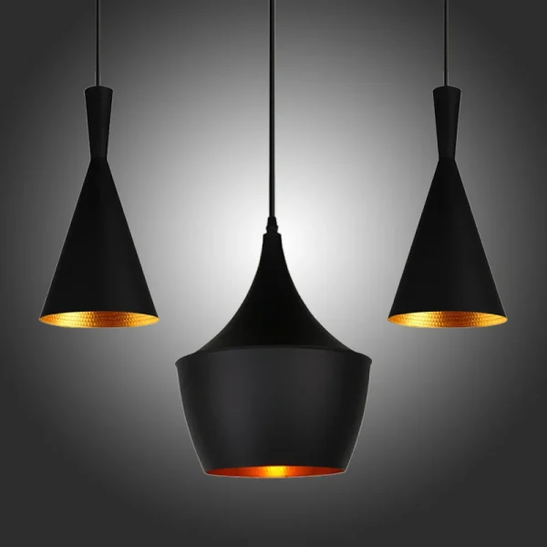 kf S22f9eff27104462d99ffca115e3ee3a8H Modern Nordic Aluminum Art Pendant Light Abajur Vintage Loft Pendurado L mpada Sala de estar Ilumina luminarias Miresa Lustres e arandelas em promocao e barato