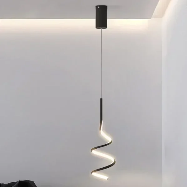 Pendente Moderno Espiral Alumínio e LUZ LED