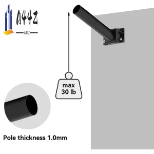 Suporte Para Poste Preto Metal Pólo