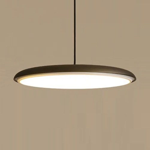 pendente ovni disco aluminio preto com luz de led marca miresa