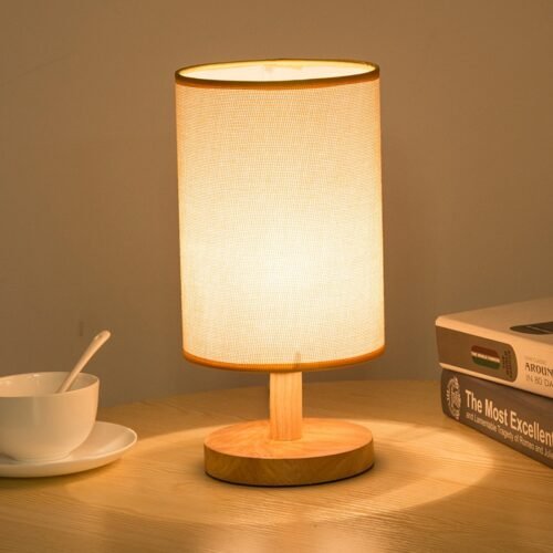 Abajur-de-mesa-moderna-l-mpada-de-mesa-para-o-quarto-estudo-madeira-s-lida-presente Abajur pequeno madeira e tecido