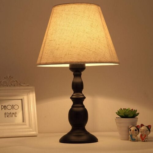 L-mpada-de-mesa-em-tecido-led-15-estilos-de-luz-n-rdica-prote-o-para Abajur vintage cúpula estampada