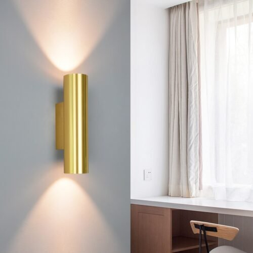 Lumin-ria-de-parede-led-cob-12w-dourada-e-preta-arandela-decorativa-para-escada-do-quarto arandela minimalista tubular dourada Miresa
