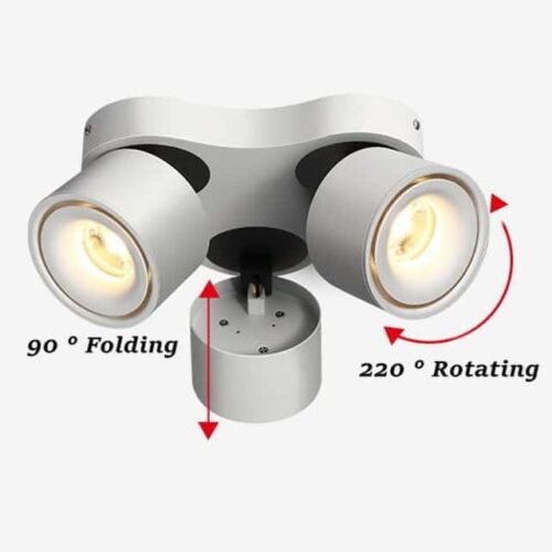 Lumin-ria-led-dobr-vel-para-teto-ajust-vel-3x9w-3x12w-3x15w-luzes-led-para-teto Spot articulado led 110-240v Bivolt