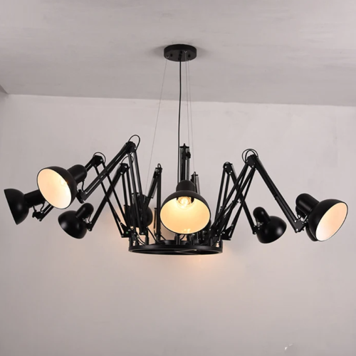 lustre-aranha-spider-aluminio-aranha-e-bracos-articulados-flexiveis-marca-miresa Lustre industrial aranha flexíveis