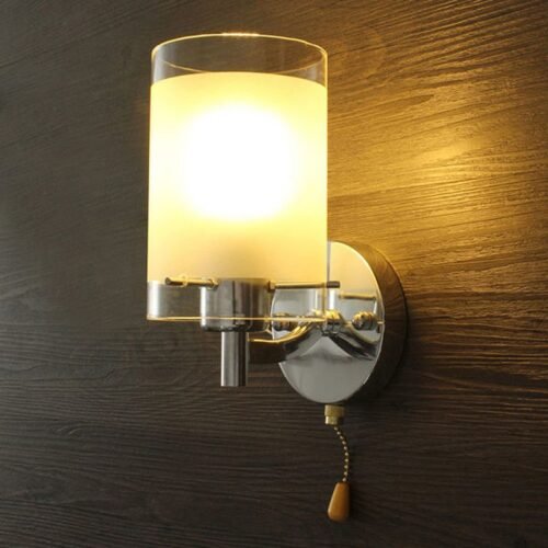 Arandela-led-de-parede-moderna-85-265v-e27-sem-l-mpada-vidro-decorativo luminária de corda