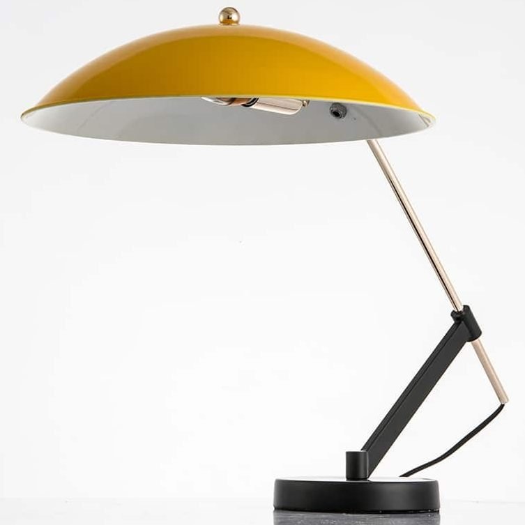 Luminária Articulada Mesa Amarela Led E14 Proteção Ocular