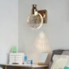 Arandela de vidro e luz de led