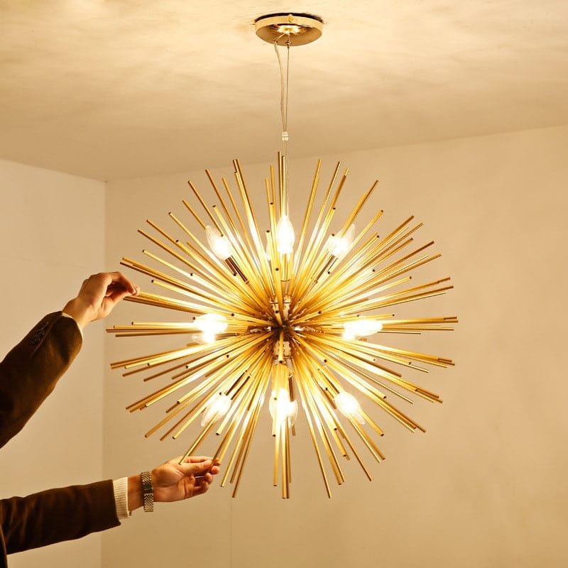 Lustre sputnik estrela dourada miresa