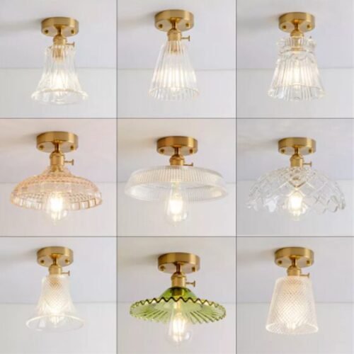 Plafon dourado vintage vidro miresa