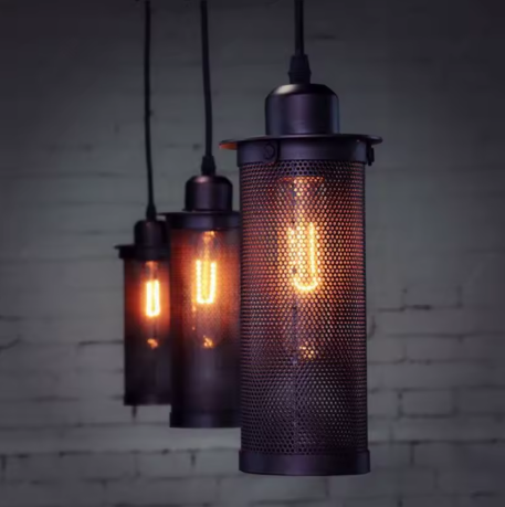 Pendente industrial gaiola perfurada