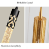 Pendente tubo cristal bolhas ar miresa 3 Pendente tubo cristal bolhas ar