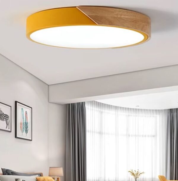 1 reposocao plafon led Plafon led redondo madeira
