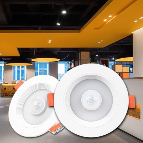 O-ponto-do-sensor-de-movimento-de-pir-conduziu-a-luz-do-ponto-de-downlight-lamparas Spot led com sensor presença