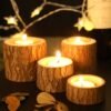 Suporte-de-madeira-para-luzes-casti-al-de-madeira-suculentas-para-plantas-vaso-de-velas-mesa Suporte de madeira/rustica para velas