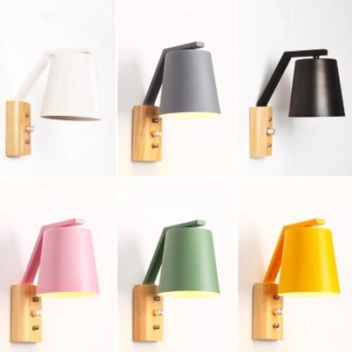 Arandela vintage cone base madeira