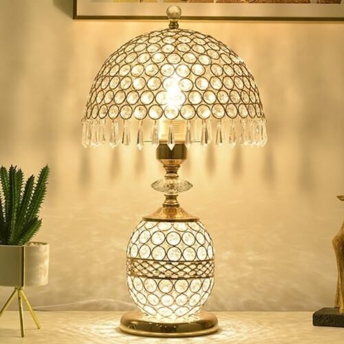 Abajur de cristal e led com controle remoto