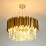 Lustre dourado cristal k9 miresa