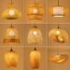 Led-feito-m-o-rattan-lustre-redondo-chap-u-palha-l-mpada-de-bambu-pastoral-restaurante Lustre bambu rattan chapéu | Comprar com Frete Grátis