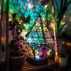 Oco-de-madeira-led-proje-o-noite-l-mpada-bo-mio-colorido-projetor-l-mpada-mesa Abajur com luz led de projeção