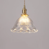 pendente floral moderno de vidro transparente marca miresa Pendente vidro e dourado