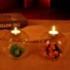 Castiçal redondo de vidro para velas