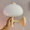 Bonito-creme-cogumelo-luz-de-parede-vidro-estudo-corredor-quarto-cabeceira-luz-bauhaus-conduziu-a-luz-2 Arandela bauhaus creme cogumelo