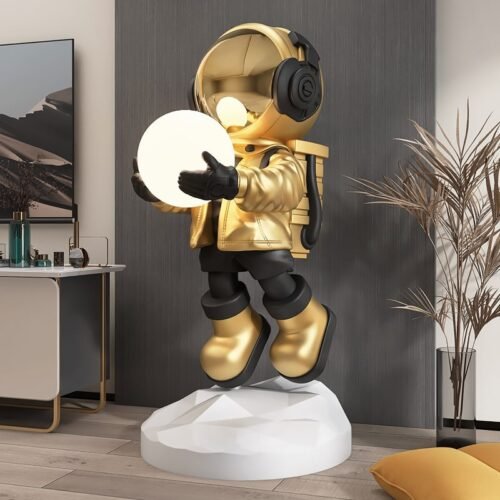 Decora-o-de-casa-moderna-80cm-astronauta-est-tua-frp-artesanato-criativo-corredor-luz-interior-grande Escultura astronauta segurando bola
