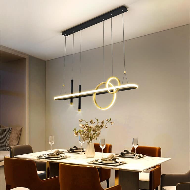 Como escolher o lustre para a sala de jantar? 5 Miresa lustre moderno retangular para mesa de jantar