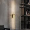 Nordic-corredor-todo-o-cobre-simples-linha-l-mpadas-de-parede-p-s-moderno-quarto-cabeceira Luminária minimalista tubo dourado led
