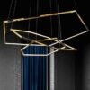 Novo-post-moderno-lustre-de-ouro-de-luxo-minimalista-linha-hexagonal-geom-trica-led-luz-de Lustre pós-moderno hexagonal Miresa
