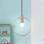 Pendente led argola dourado miresa