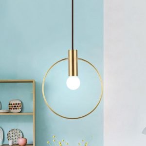 Pendente led argola dourado miresa