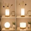 Quarto-ao-lado-luzes-de-mesa-decorativa-led-interior-moderna-sala-estar-estudo-casa-l-mpadas Abajur japonês design vidro e madeira