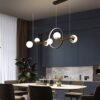 S63d6f290fc3c4897a55959dfd0a8f14cV Lustre Retangular Moderno Linear Com Bolas De Vidro