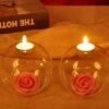 Castiçal redondo de vidro para velas