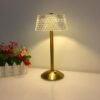 S937088f966b04f1a99a5530c7fcbe107U Abajur metal cor ouro e luz de toque